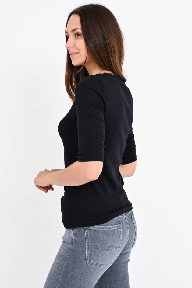 Princess goes Hollywood Basic Shirt mit Chiffon-Kante in Schwarz