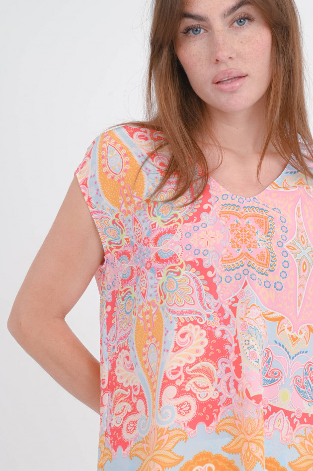 Princess goes Hollywood Seiden-Bluse mit All-Over-Print in Multicolor