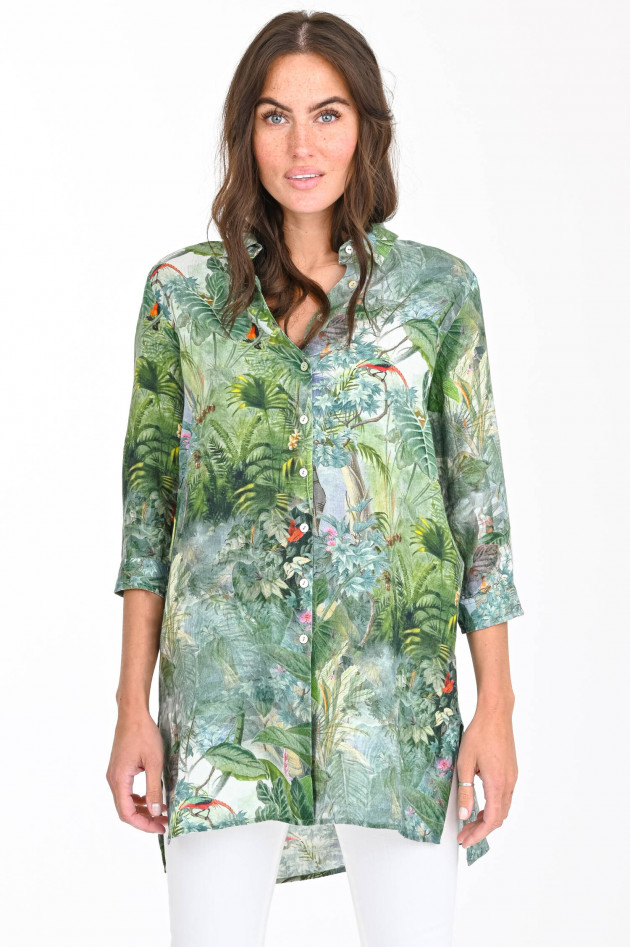 Princess goes Hollywood Lange Bluse mit Dschungel Print in Grün