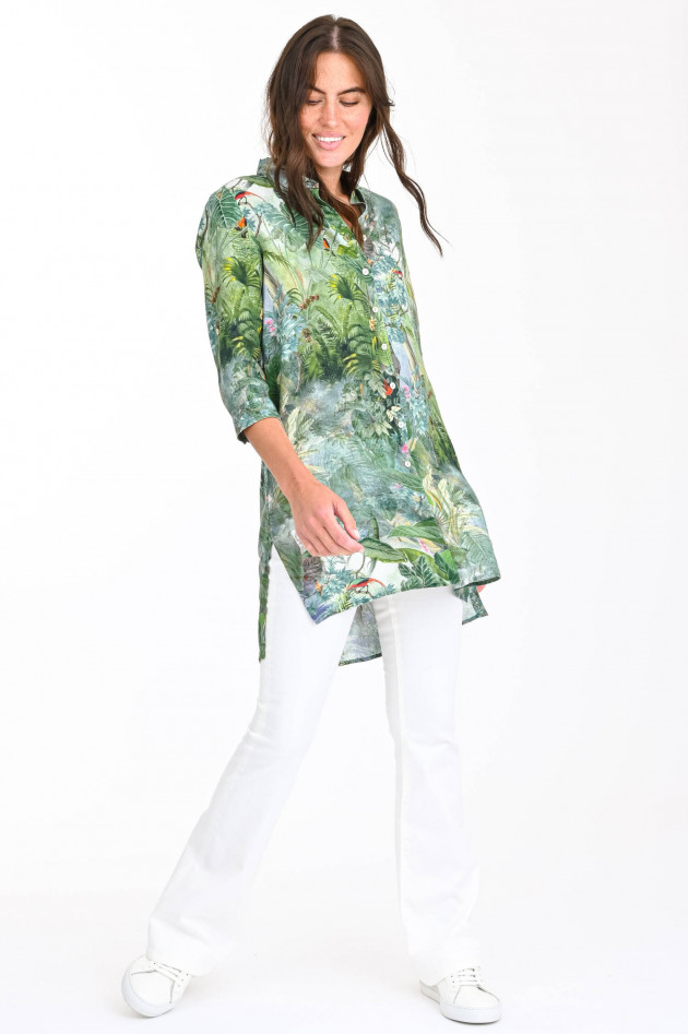 Princess goes Hollywood Lange Bluse mit Dschungel Print in Grün