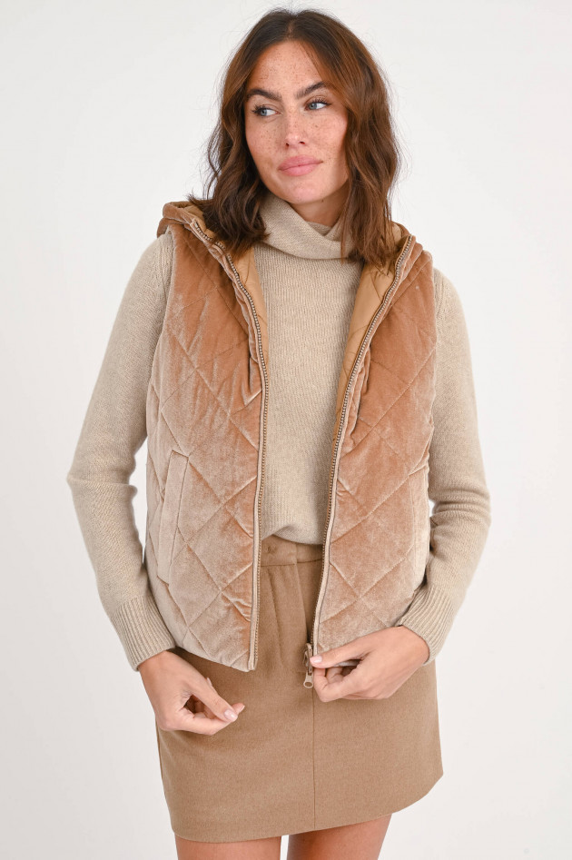 Princess goes Hollywood Gilet mit Kapuze aus Samt in Bronze