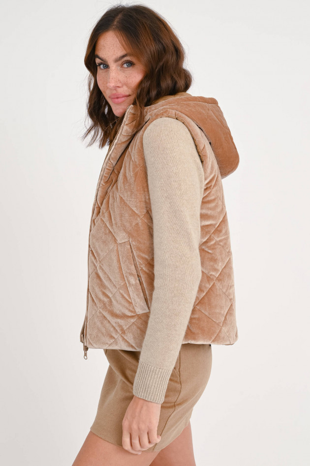Princess goes Hollywood Gilet mit Kapuze aus Samt in Bronze