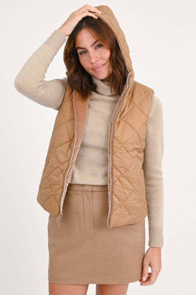 Princess goes Hollywood Gilet mit Kapuze aus Samt in Bronze