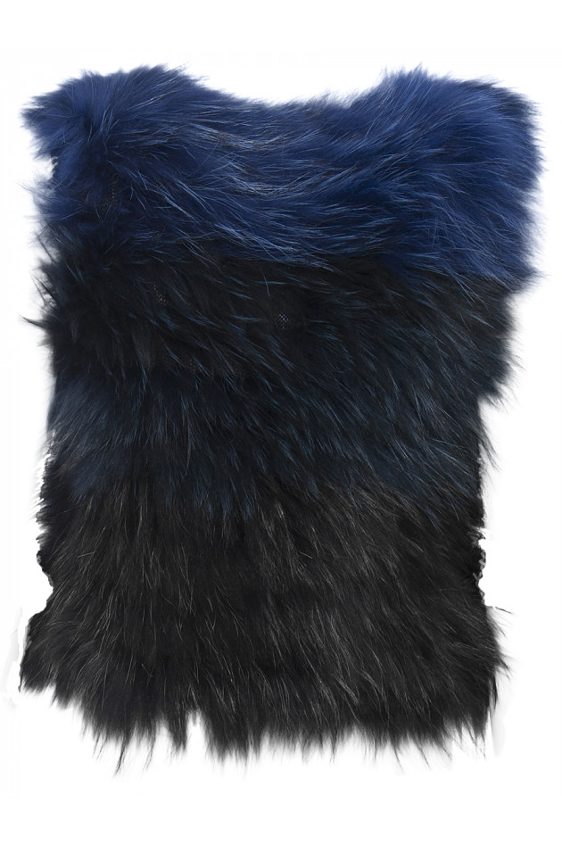 Princess Fellweste gestrickt Schwarz/Blau