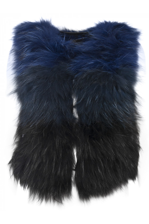 Princess Fellweste gestrickt Schwarz/Blau