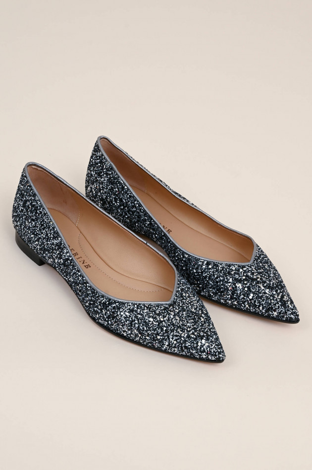 Prosperine Pailletten Ballerina in Silber