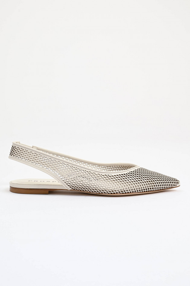 Prosperine Sling Back Flats in Creme