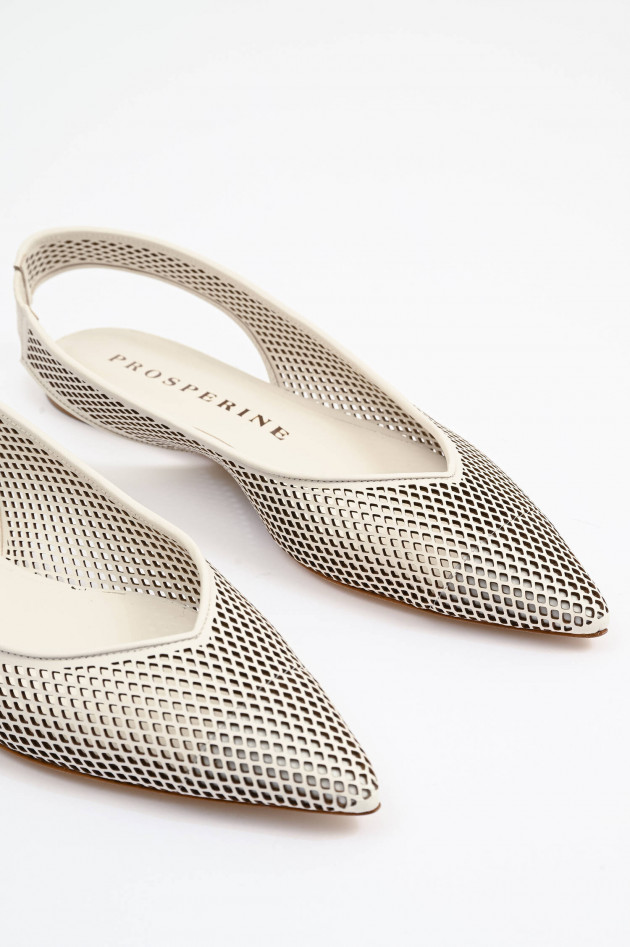 Prosperine Sling Back Flats in Creme