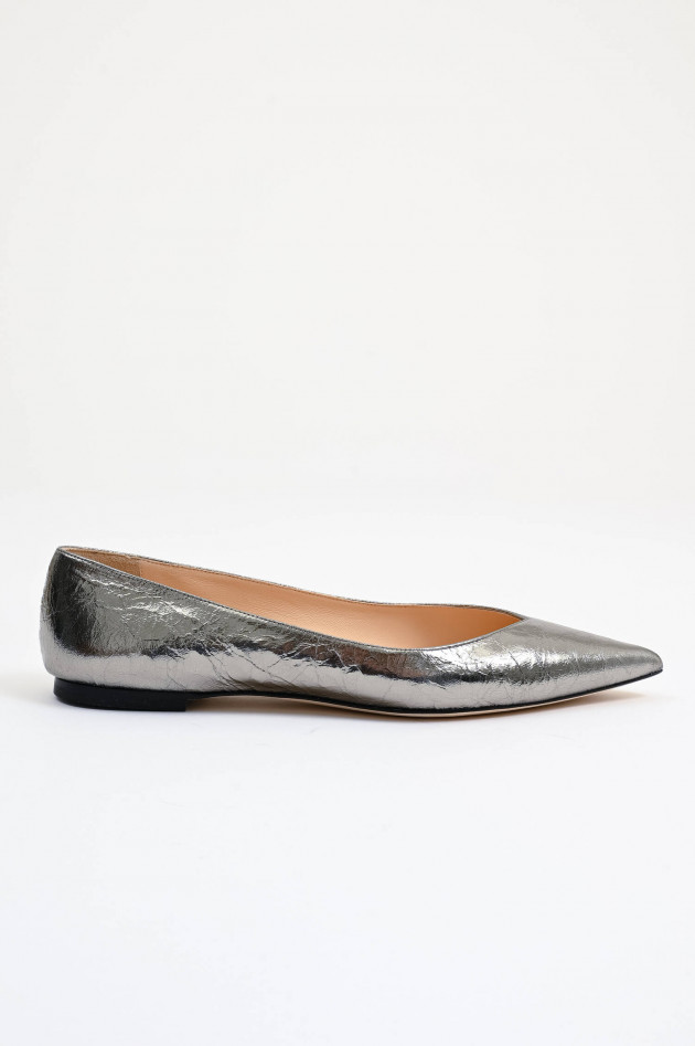Prosperine Ballerina BARBAR mit Spitze in Silbermetallic