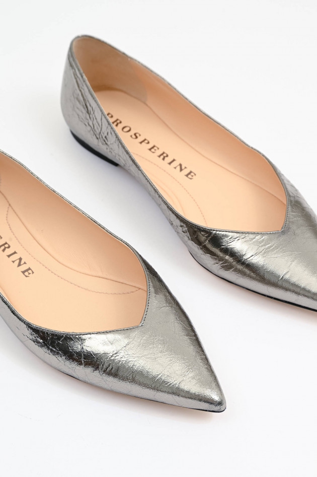 Prosperine Ballerina BARBAR mit Spitze in Silbermetallic