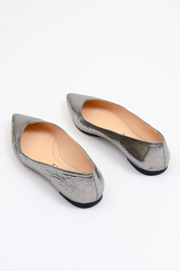 Prosperine Ballerina BARBAR mit Spitze in Silbermetallic