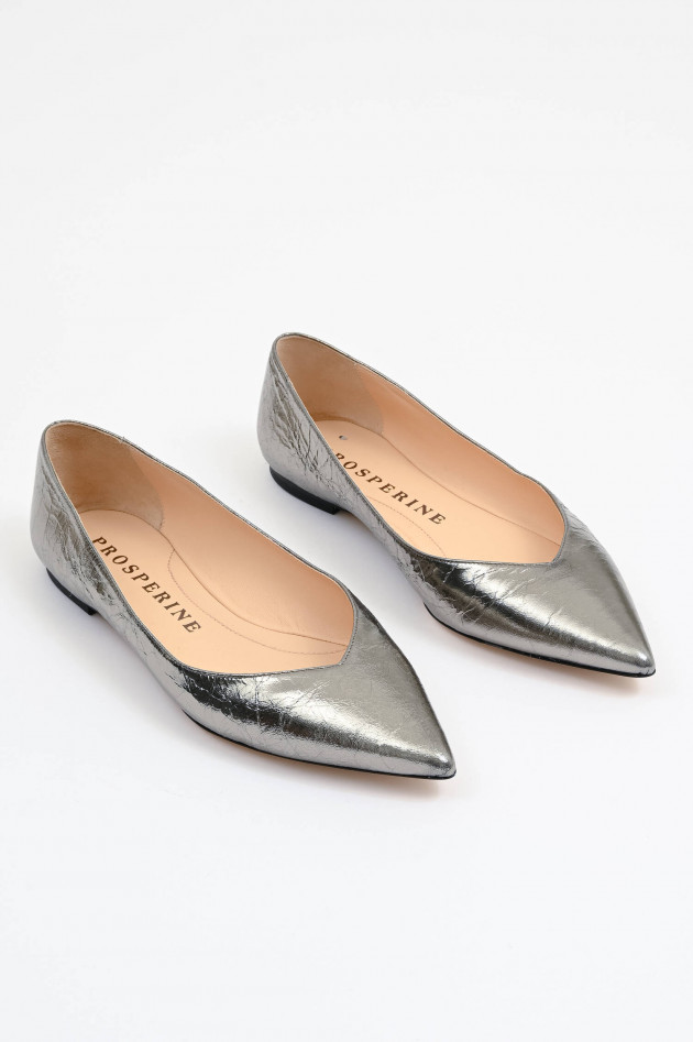 Prosperine Ballerina BARBAR mit Spitze in Silbermetallic