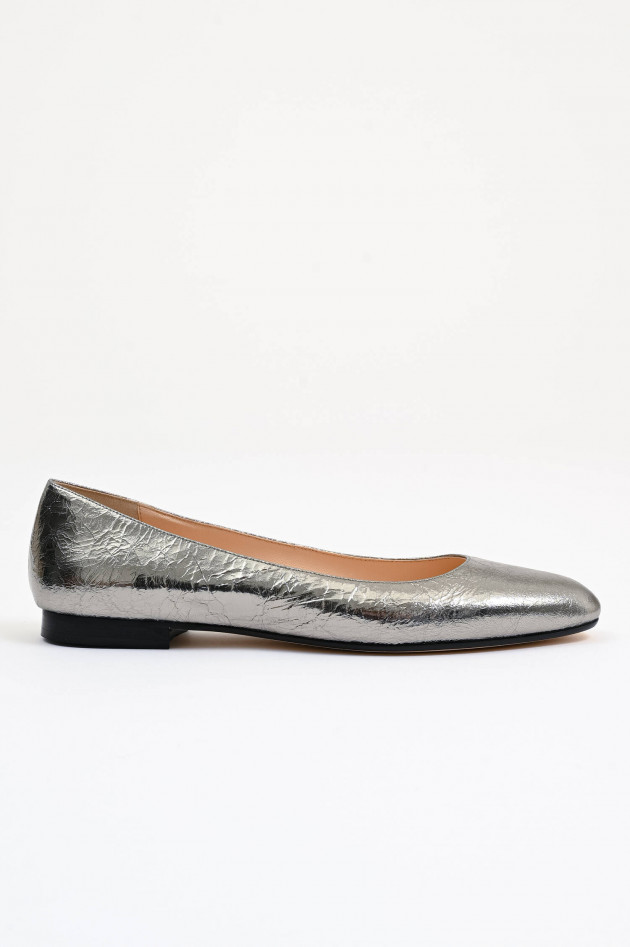 Prosperine Ballerina ANNA mit runder Kappe in Silbermetallic