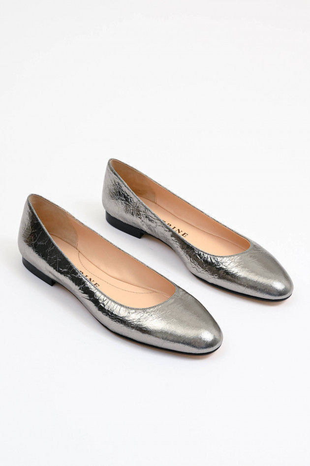 Prosperine Ballerina ANNA mit runder Kappe in Silbermetallic