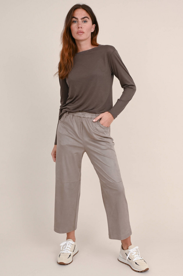 Purotatto Alcantara Culotte Hose in Taupe