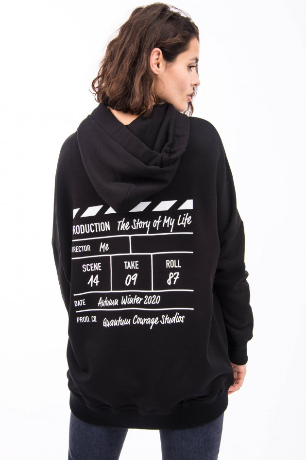 Quantum Courage Hoodie im Move-Design in Schwarz
