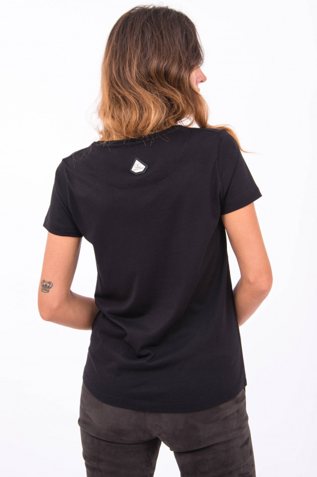 Quantum Courage Baumwoll-Mix T-Shirt mit Schriftzug in Schwarz