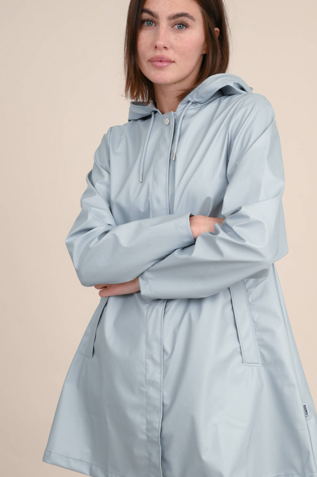 Rains Aps Klassische Regenjacke in metallischem Hellblau