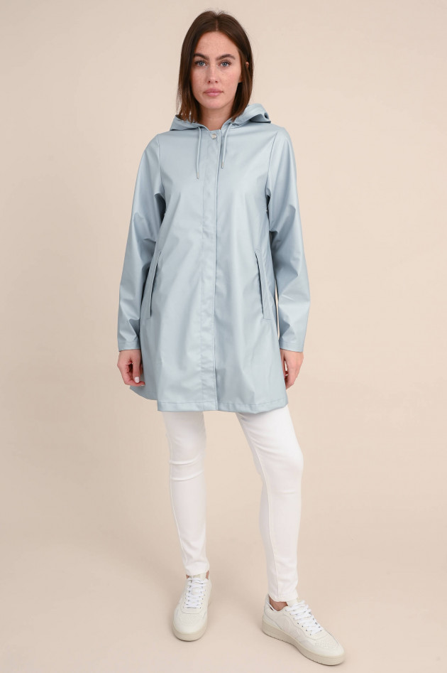 Rains Aps Klassische Regenjacke in metallischem Hellblau