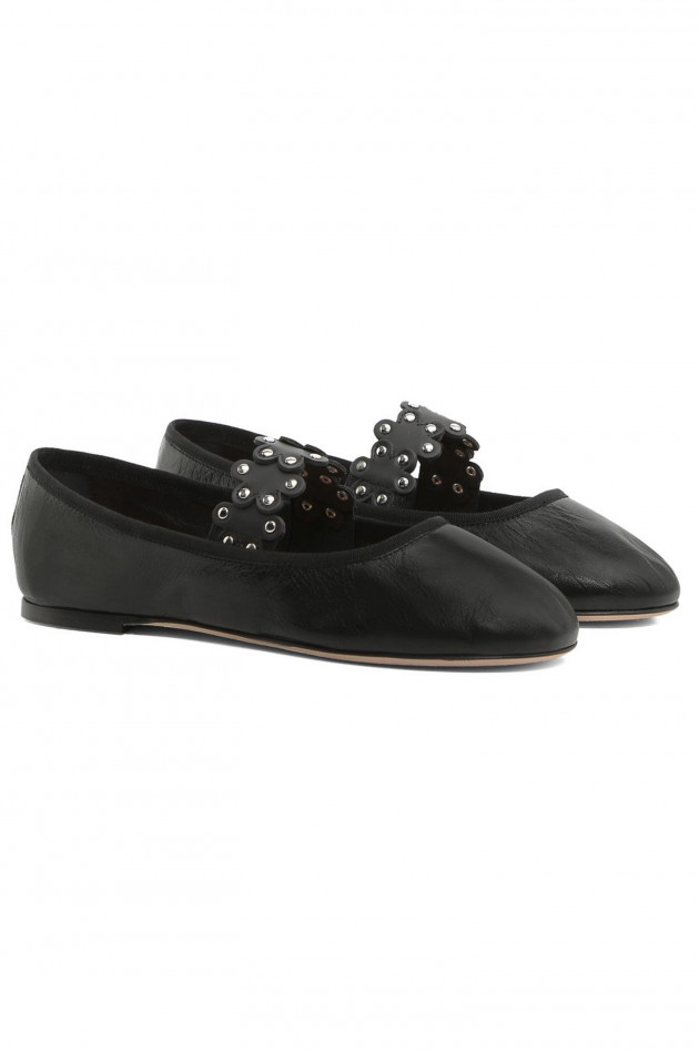 Red Valentino Ballerina mit Blumenband in Schwarz