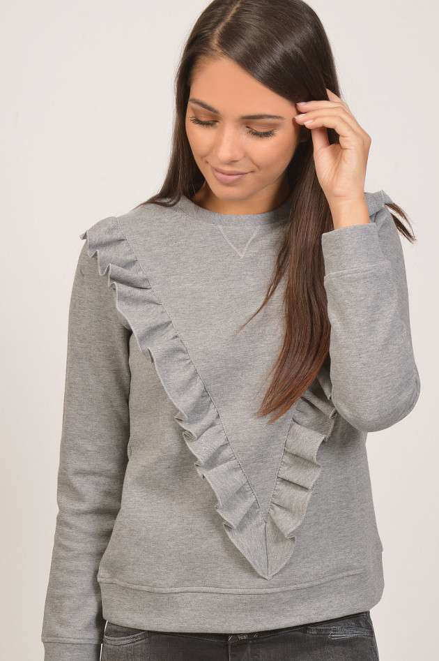 Red Valentino Sweater mit Rüschen in Grau