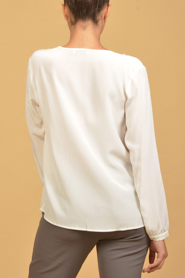 Repeat Seidenbluse mit Volant in Cream