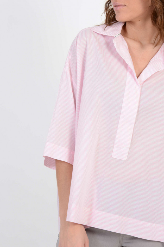 Repeat Oversized - Bluse in Rosa/Weiß gestreift