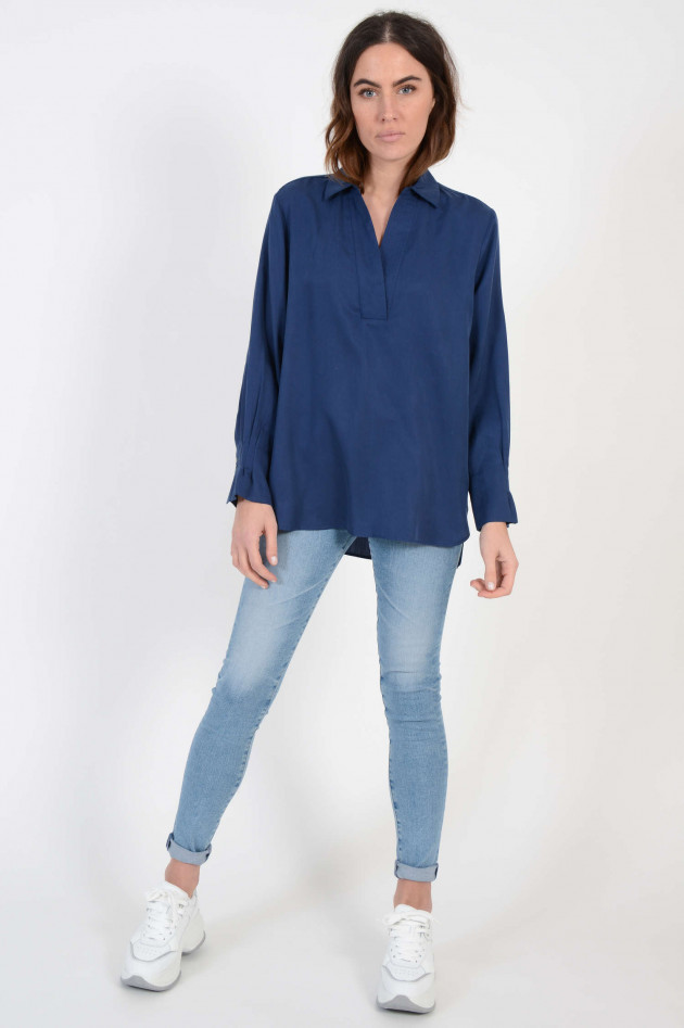 Repeat Bluse oversized in Dunkelblau