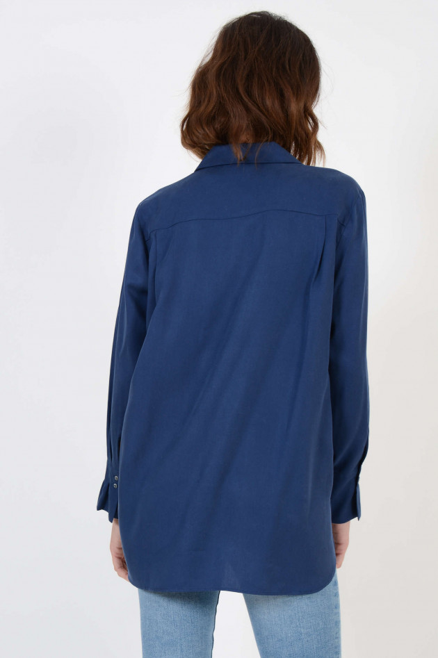 Repeat Bluse oversized in Dunkelblau