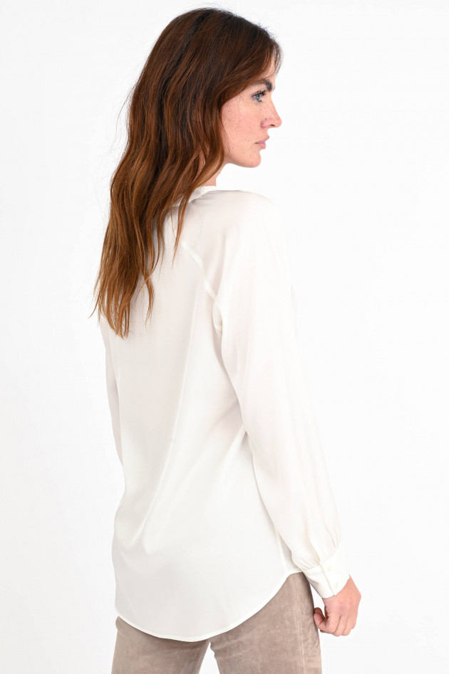 Repeat Blusenshirt aus Seidensatin in Creme