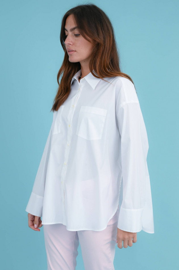 Repeat Oversize Hemdbluse in Weiß