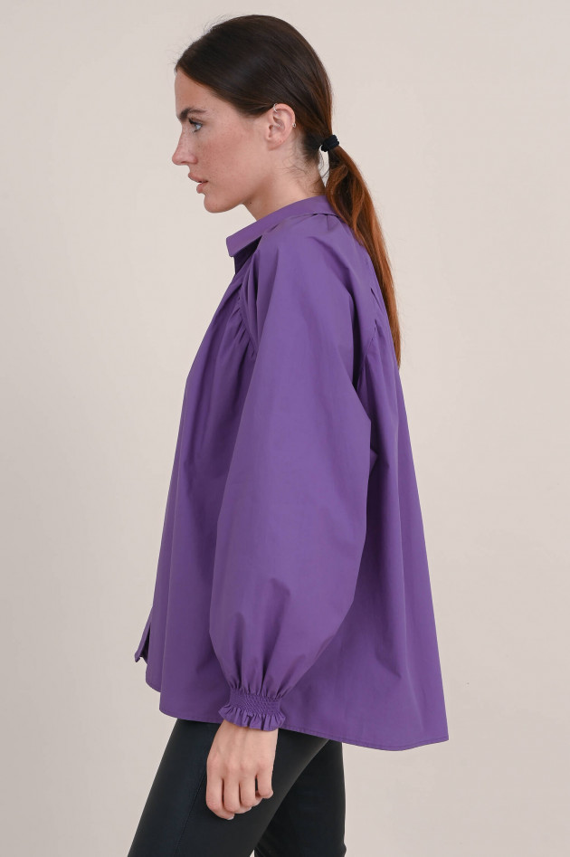 Repeat Bluse mit Raffungen in Violett