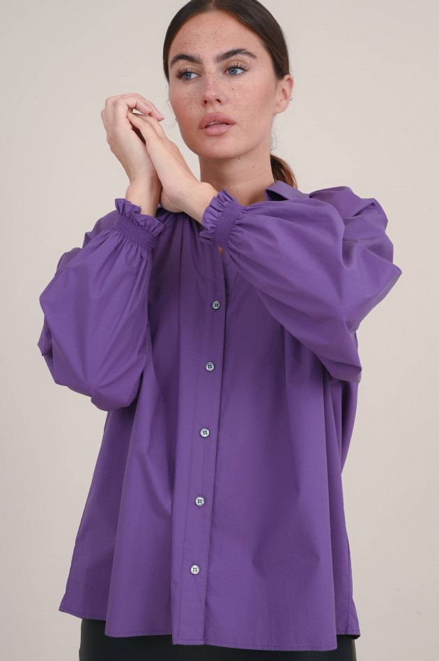 Repeat Bluse mit Raffungen in Violett