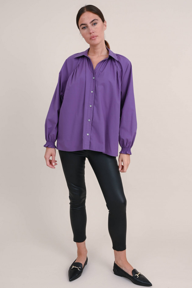 Repeat Bluse mit Raffungen in Violett