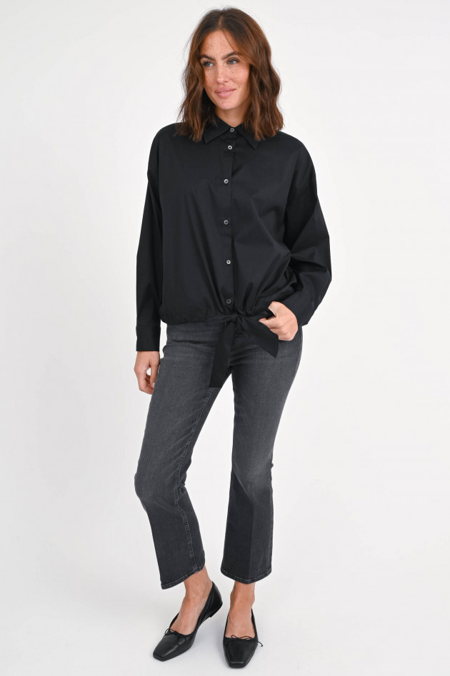Repeat Oversize Bluse zum Binden in Schwarz