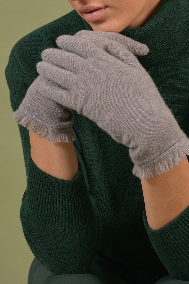 Repeat Handschuhe aus Cashmere in Taupe