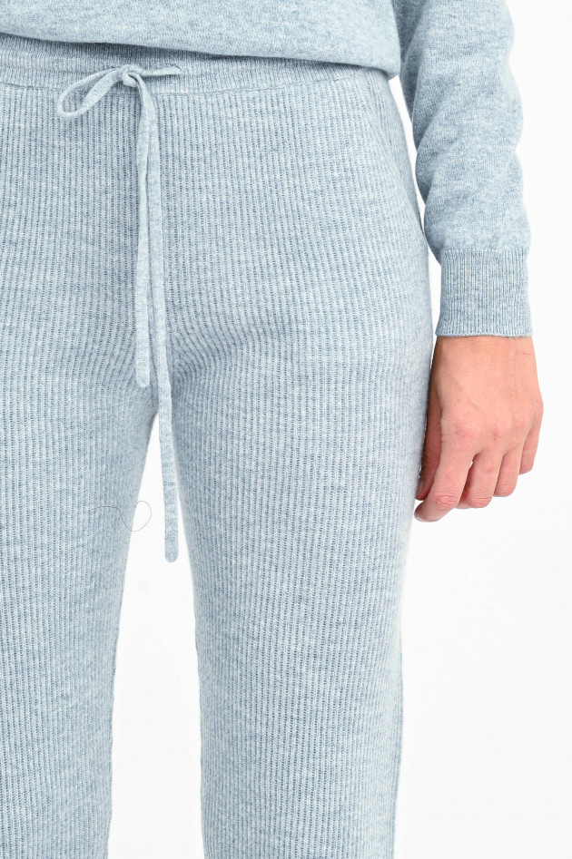 Repeat Rippstrick-Hose aus Kaschmir-Mix in Pastell-Blau