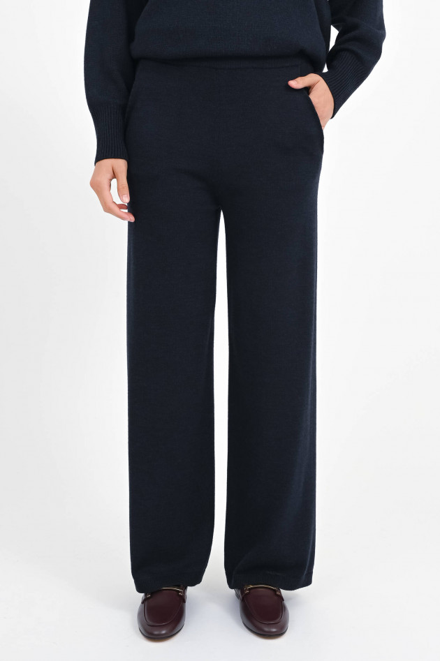Repeat Strickhose aus Merinowolle in Marine