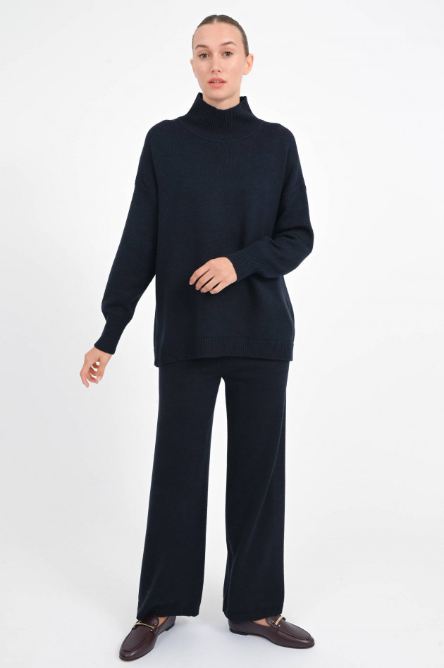 Repeat Strickhose aus Merinowolle in Marine