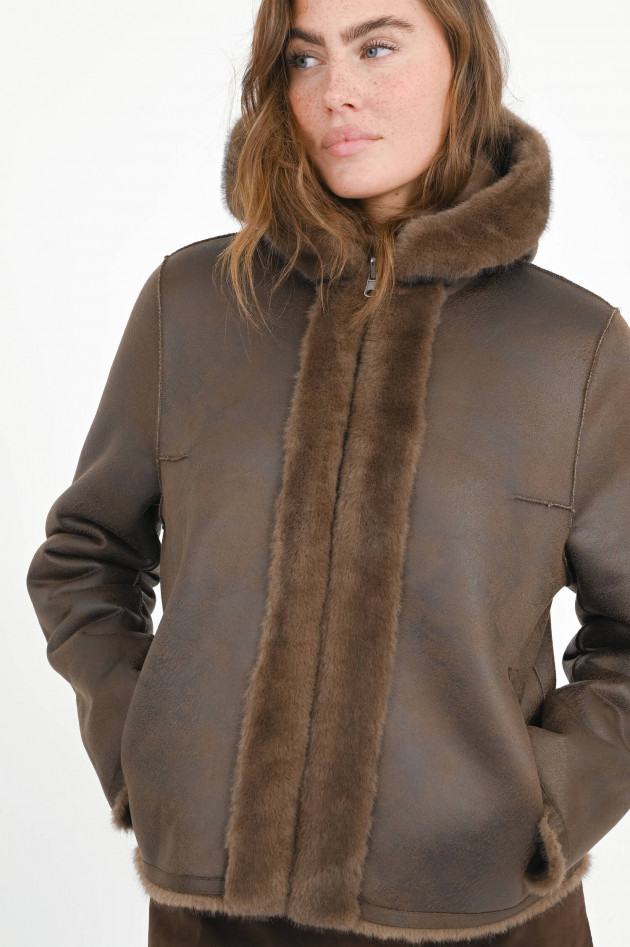 Repeat Wendejacke mit Kapuze in Mokka