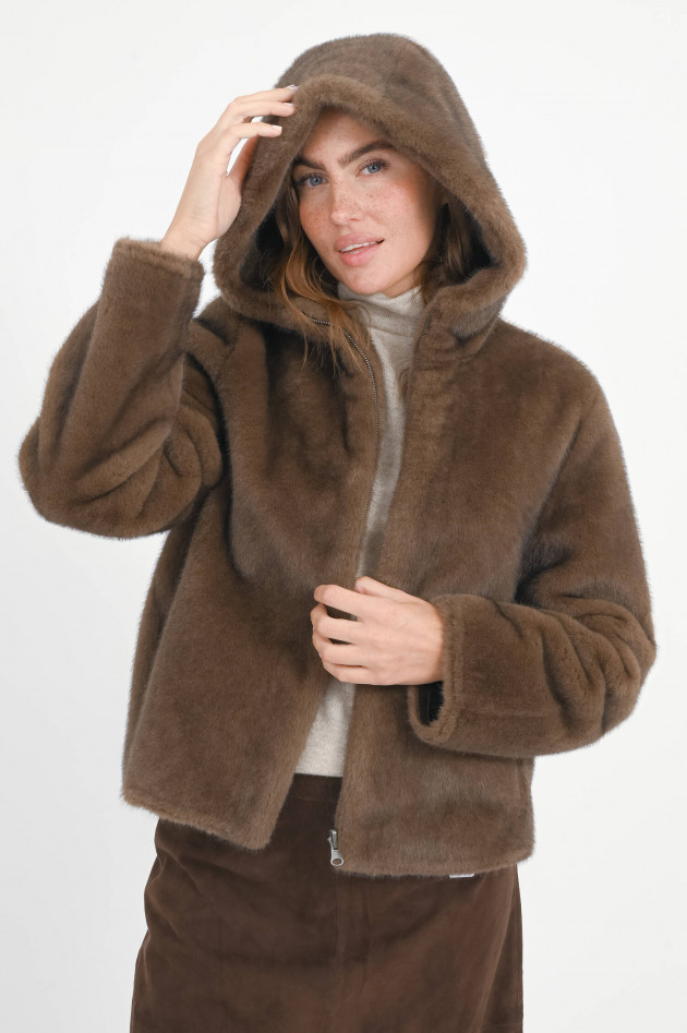 Repeat Wendejacke mit Kapuze in Mokka