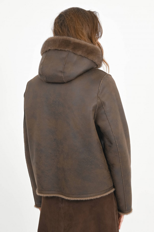 Repeat Wendejacke mit Kapuze in Mokka
