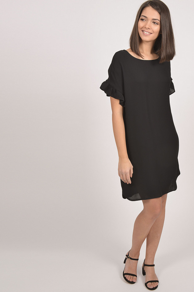 Repeat Kleid mit Volants in Schwarz