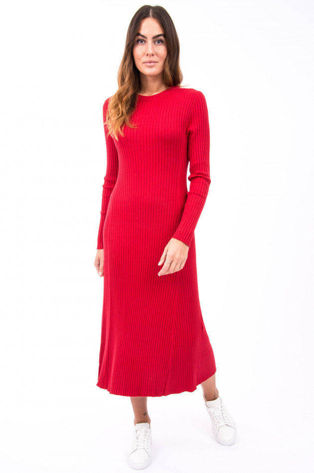 Repeat Langes Rippstrickkleid in Rot