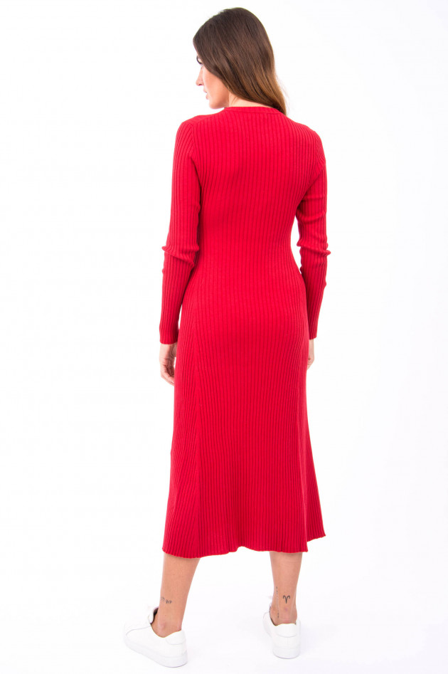 Repeat Langes Rippstrickkleid in Rot
