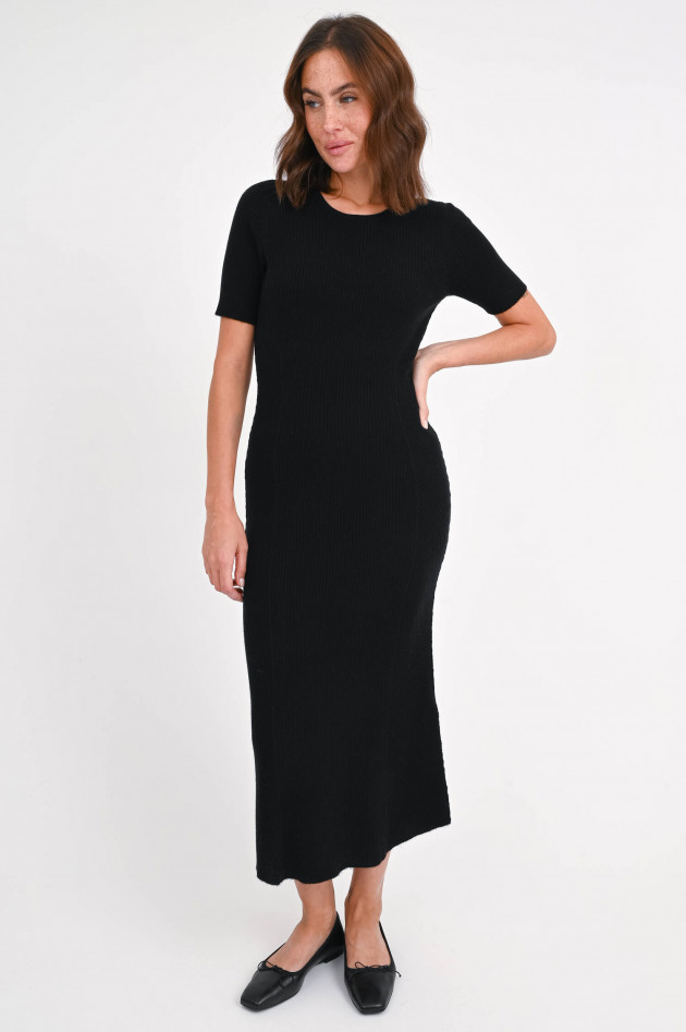 Repeat Kurzarm-Strickkleid in Schwarz