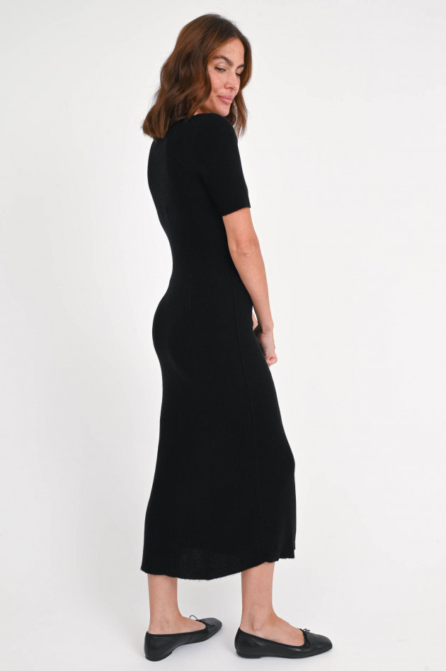 Repeat Kurzarm-Strickkleid in Schwarz
