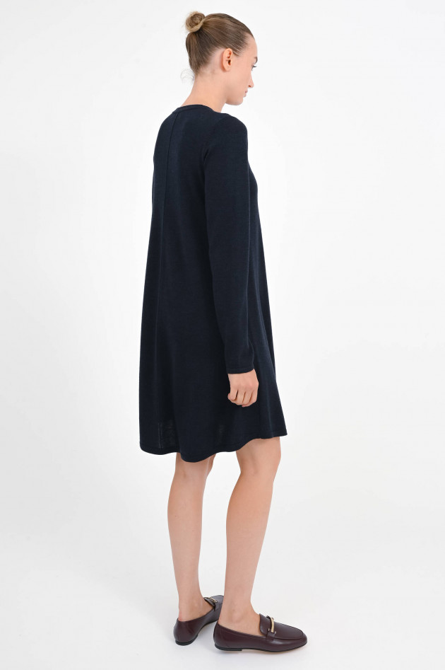 Repeat Langarm-Strickkleid in Marine