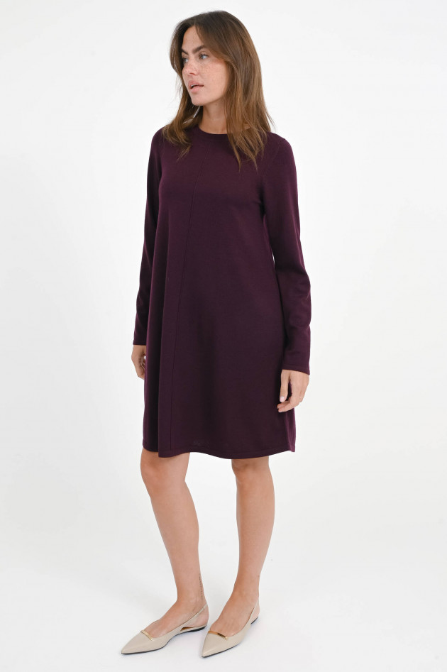 Repeat Langarm-Strickkleid in Merlot