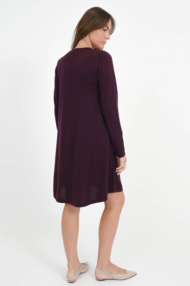 Repeat Langarm-Strickkleid in Merlot